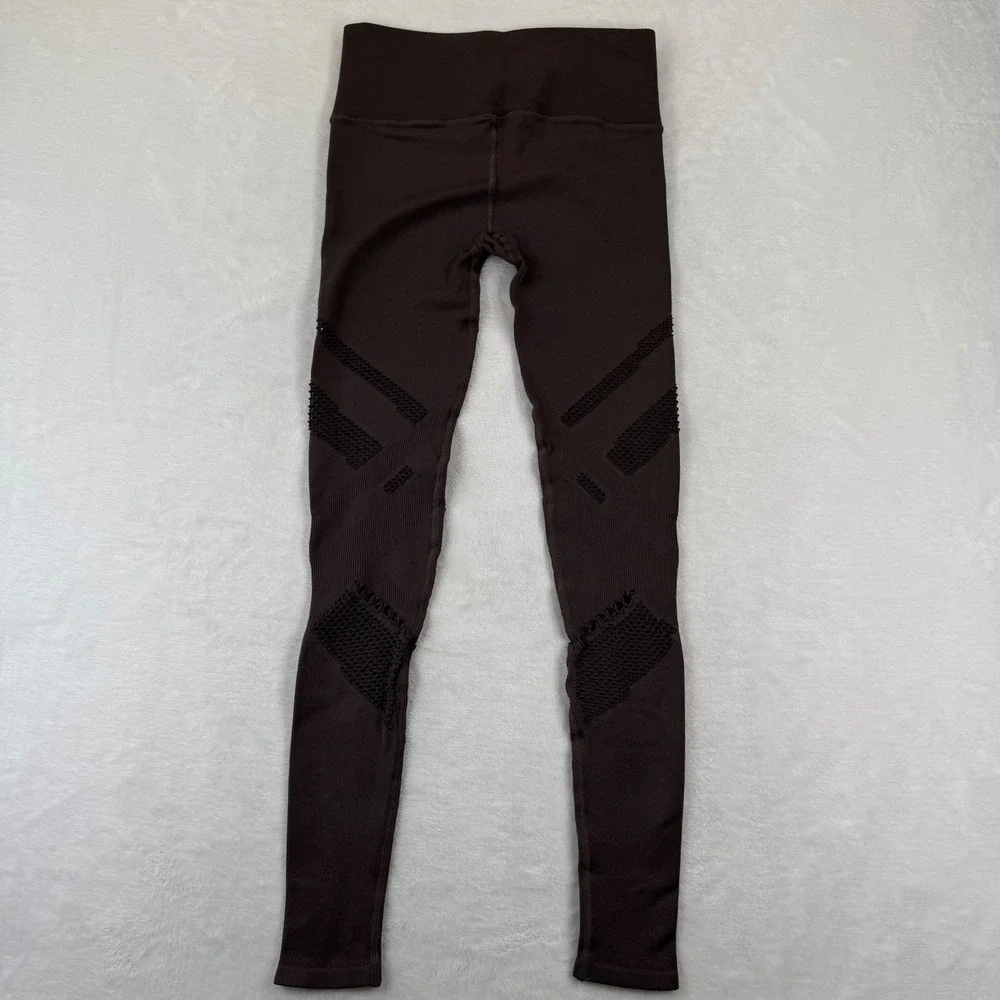Alo‎ Yoga Womens Seamless High-Waist Radiance Legging Dark Plum Espresso Size M